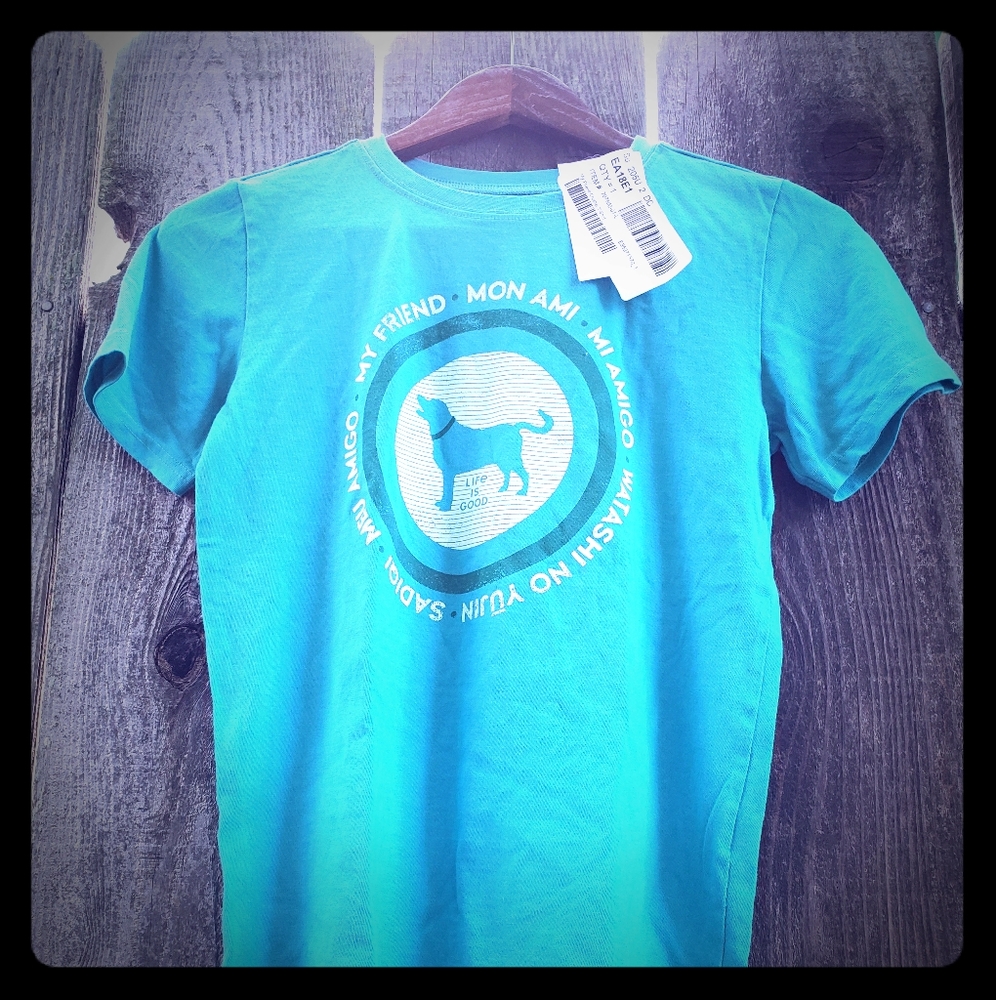 Bilingual dog friend boy's T w/FREE cat stocking